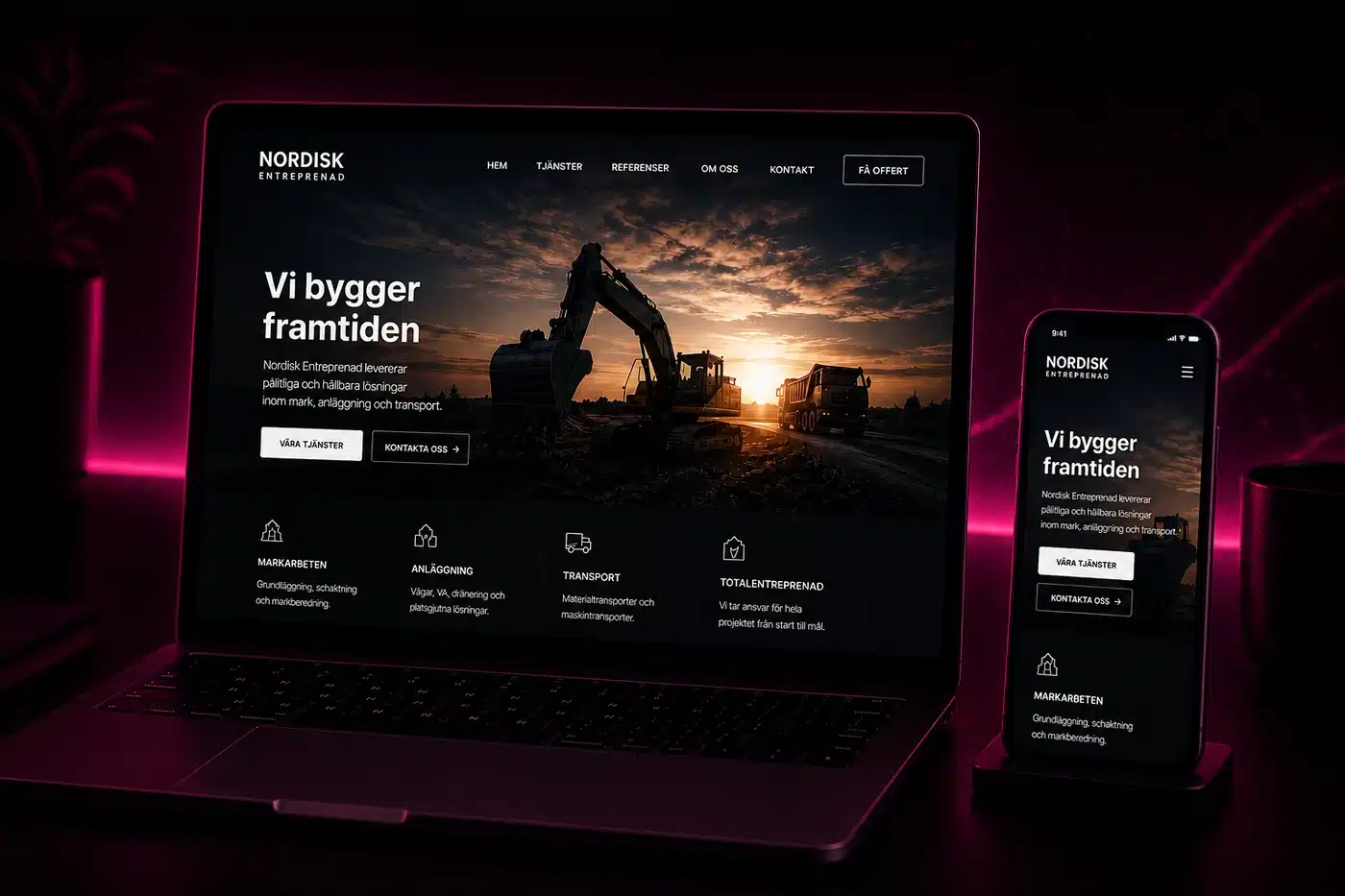 Din hemsida på dator och mobil